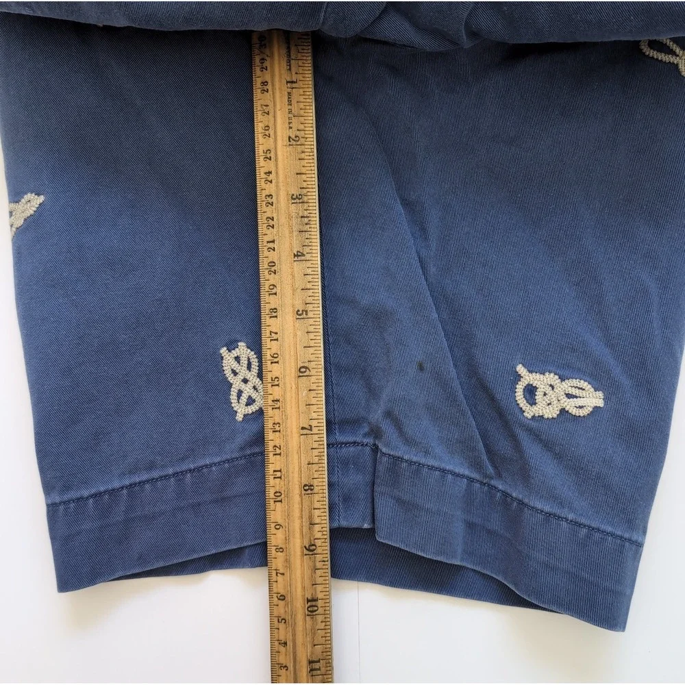 Polo Ralph Lauren Bedford Chino Shorts Mens 36 Classic Fit Navy Embroidered Rope